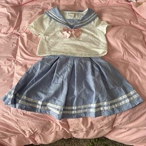 Sailor Moon-Inspired Blue and White Outfit